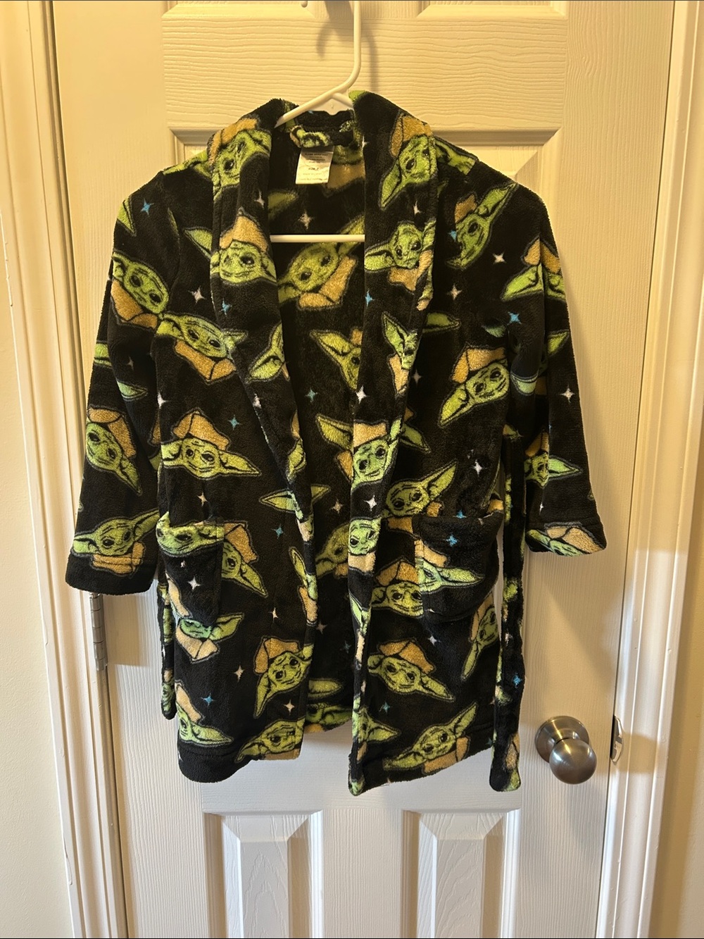 Kids Star Wars The Child (Grogu) Black Plush Robe - Cozy Pajama Cover-Up